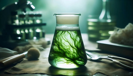 Abstract liquid glass wallpaper, AI generated imageの写真素材