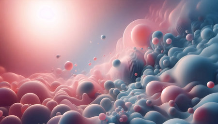 Abstract liquid glass wallpaper, AI generated imageの写真素材