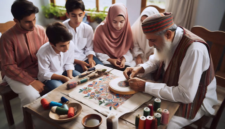 The Hungarian Embroidery Preservation, AI generated imageの写真素材