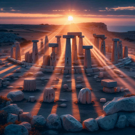 The Maltese Solar Temples, AI generated imageの写真素材