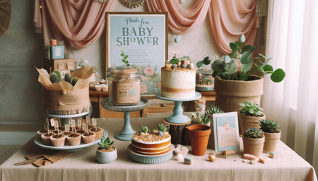 Plastic-Free Baby Shower, AI generated image