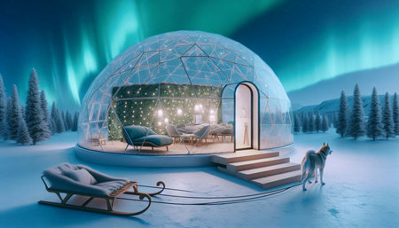 Canadian Inuit Igloo Modern, AI generated image