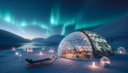 Canadian Inuit Igloo Modern, AI generated image