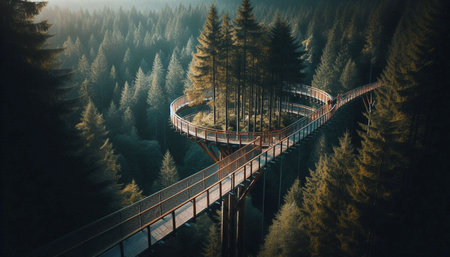 The Sustainable Sacred Canopy Walkway, AI generated image