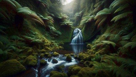 The Sacred Fern Valley, AI generated image