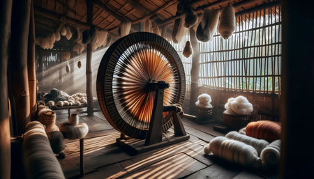 The Indian Khadi Weaving Process, AI generated image