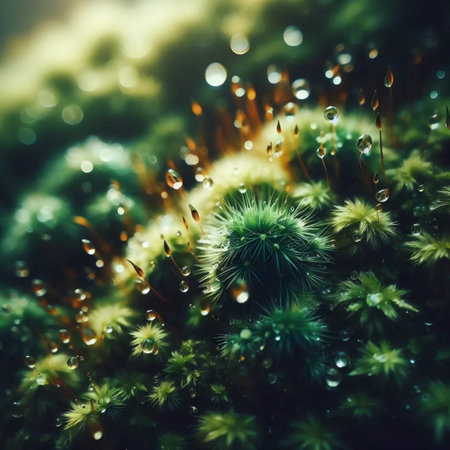 A moss texture macro, Ai generated image