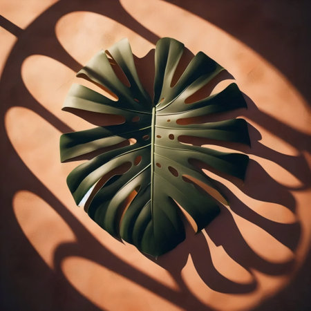 A monstera leaf shadows, Ai generated image