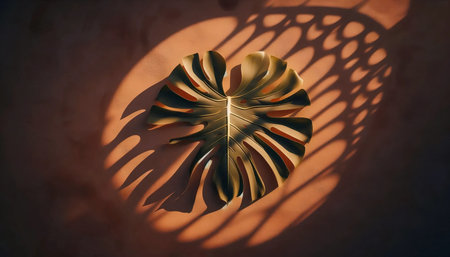 A monstera leaf shadows, Ai generated image