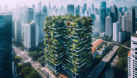 A vertical garden facade, Ai generated image