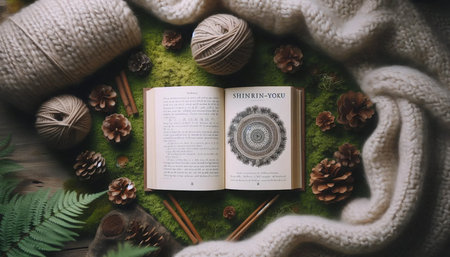 A forest bathing book, Ai generated image