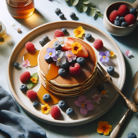 The vegan pancake stack, Ai generated image