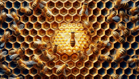 The biophilic honeycomb texture, AI generated image