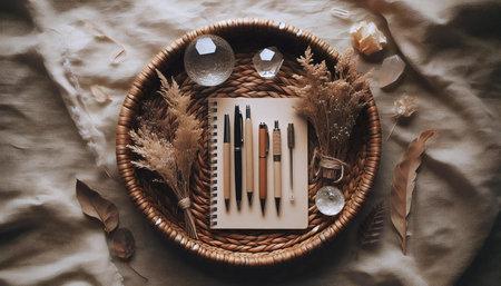 The boho desk organizer, Ai generated imageの写真素材