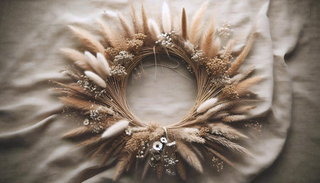 The iconic dried floral wreath, Ai generated image