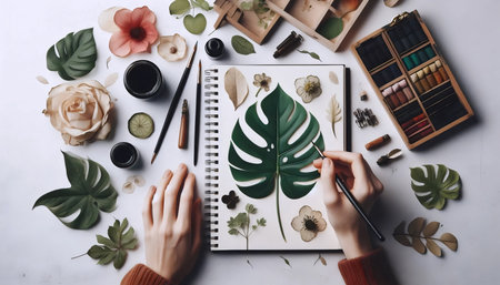 A plant journaling, Ai generated image