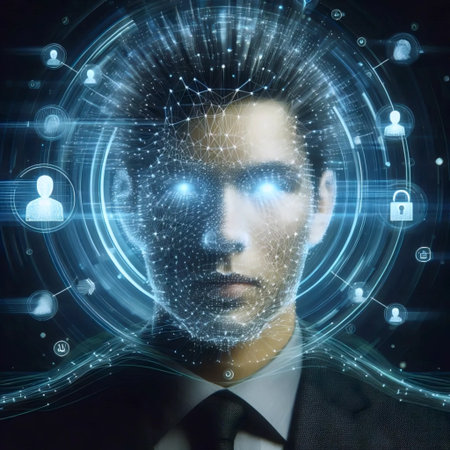 A face digitally obscured with cryptographic patterns while still allowing authentication, Ai...