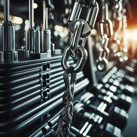 Professional gym interior with workout equipment, Ai created image