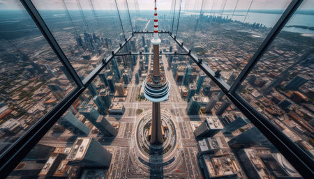 The glass floor perspective from Cn Tower, Ai generated image