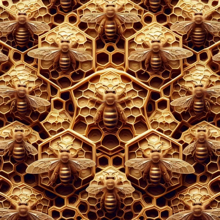 The biophilic honeycomb texture, AI generated image