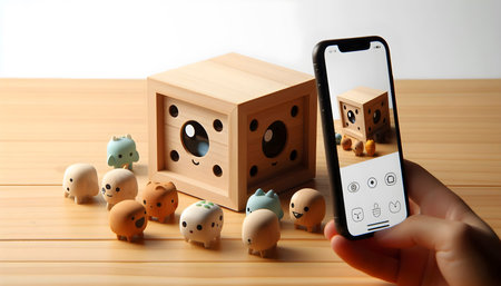 A simple wooden toy cube, Ai created image