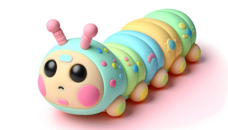 Squishy robotic caterpillar that moves realistically, Ai created imageの写真素材