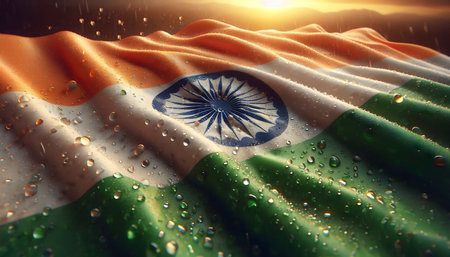 Indian flag, realistic motion effect, Ai created image