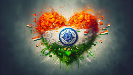 Indian flag, realistic motion effect, Ai created image