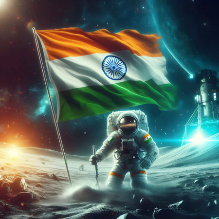 Indian flag, realistic motion effect, Ai created image