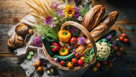 The iconic farmers market haul, Ai generated imageの写真素材