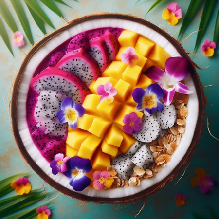 The iconic smoothie bowl setup, Ai generated image