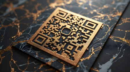 Marble-textured Qr code, AI generated image
