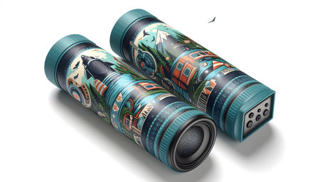 Bluetooth speaker tube, Ai-generated image