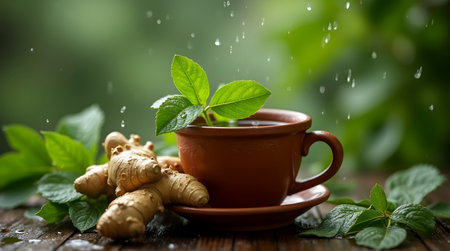 Monsoon herbal tea, AI generated imageの写真素材