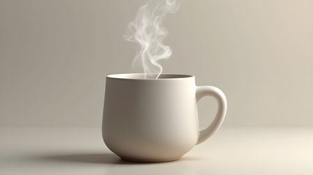 Ceramic coffee mug with matte finish, image created using AIの写真素材