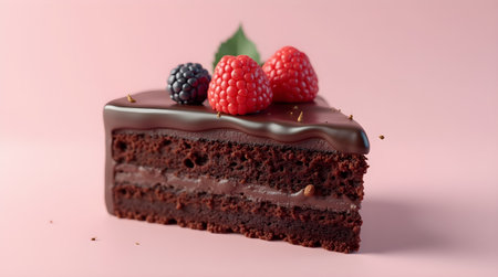 Chocolate cake slice, image created using AI