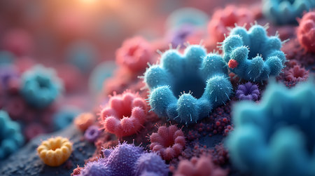Bacteria colony, image created using AI