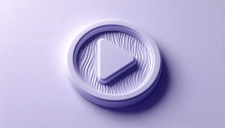 A neumorphic play button icon, AI generated image