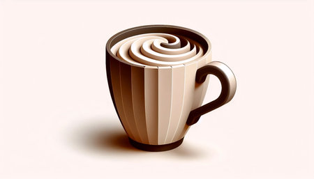 A neumorphic coffee cup icon, AI generated imageの写真素材