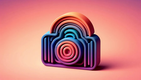 A neumorphic Instagram icon, AI generated image