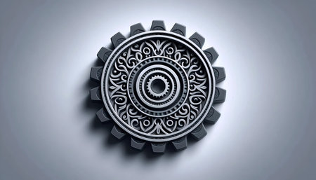 A neumorphic gear settings icon, AI generated image