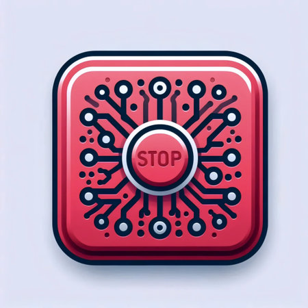 A neumorphic stop button icon, AI generated image