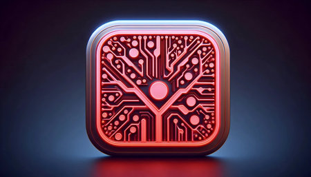 A neumorphic stop button icon, AI generated image