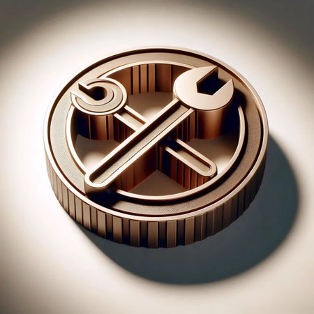 A neumorphic wrench tool icon, AI generated image
