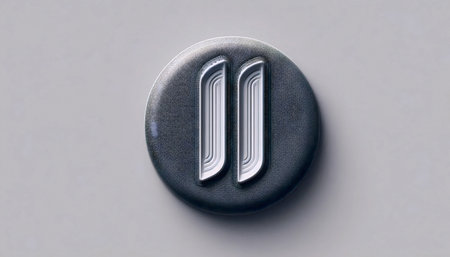A neumorphic pause button icon, AI generated image