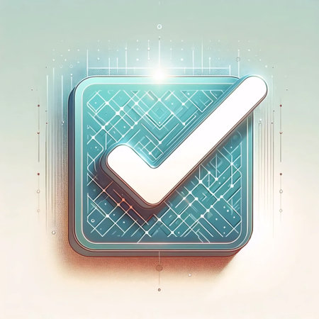 A neumorphic checkbox icon, AI generated imageの写真素材
