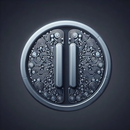 A neumorphic pause button icon, AI generated image