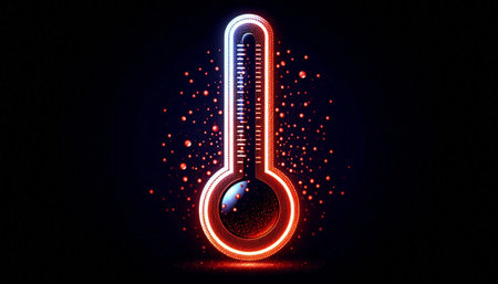 A neumorphic temperature icon, AI generated image