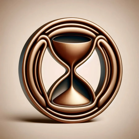 A neumorphic hourglass icon, AI generated image