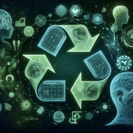 A neumorphic recycle icon, AI generated image
